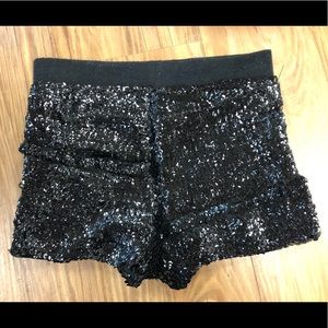 Forever 21 Sexy Black Sequin Shorts Sz S
